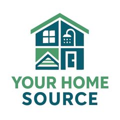 Logo for Your Home Source with a house icon split into four quadrants containing a window, shower, roof, and door.