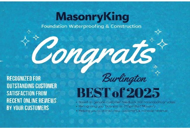 Blue advertisement: MasonryKing, 