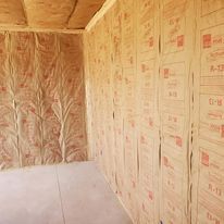 A room with a lot of insulation on the walls.
