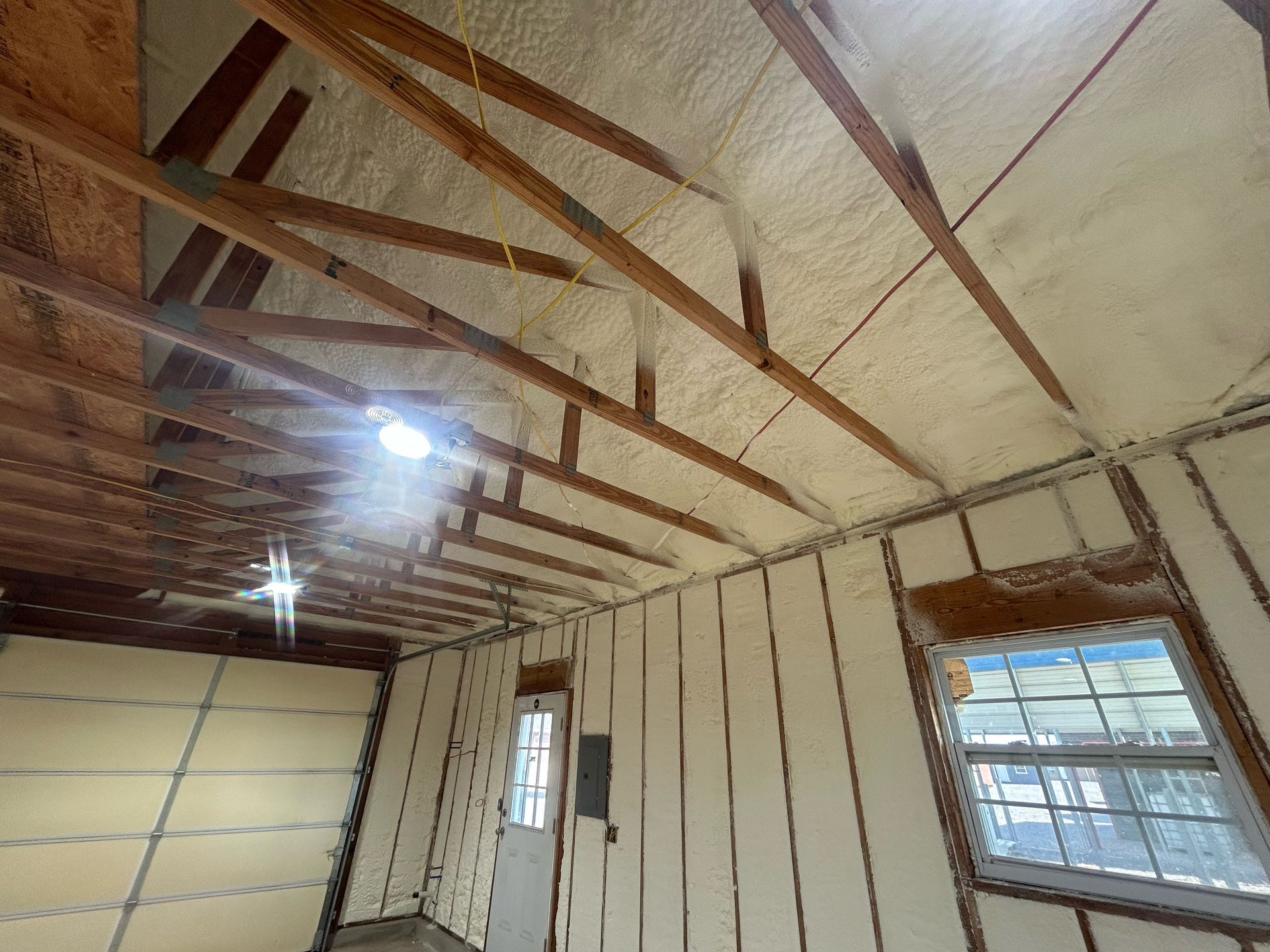 A room with a lot of foam on the walls and ceiling.
