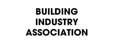 The logo for the building industry association is black and white.