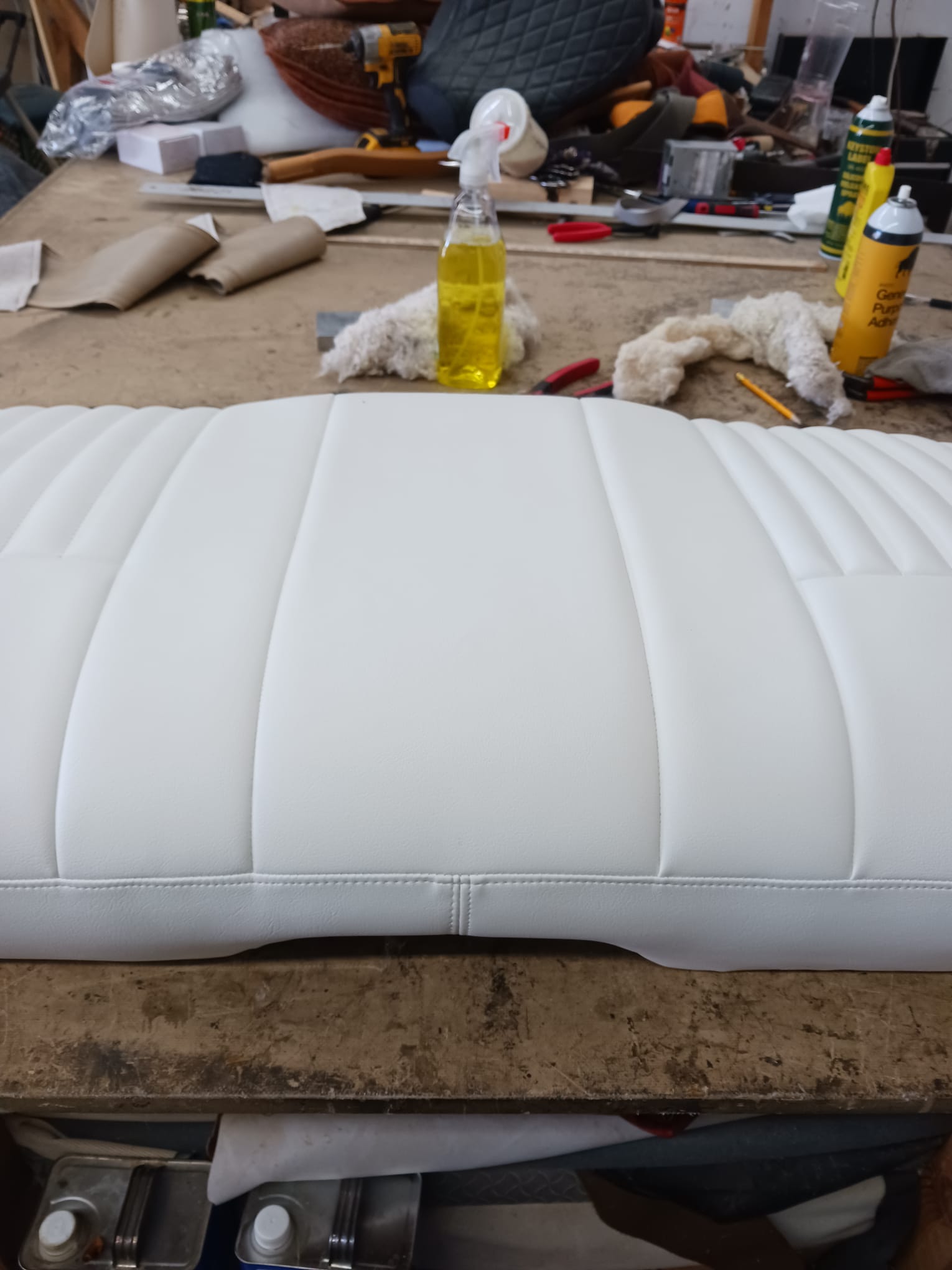 white back seat upholstery