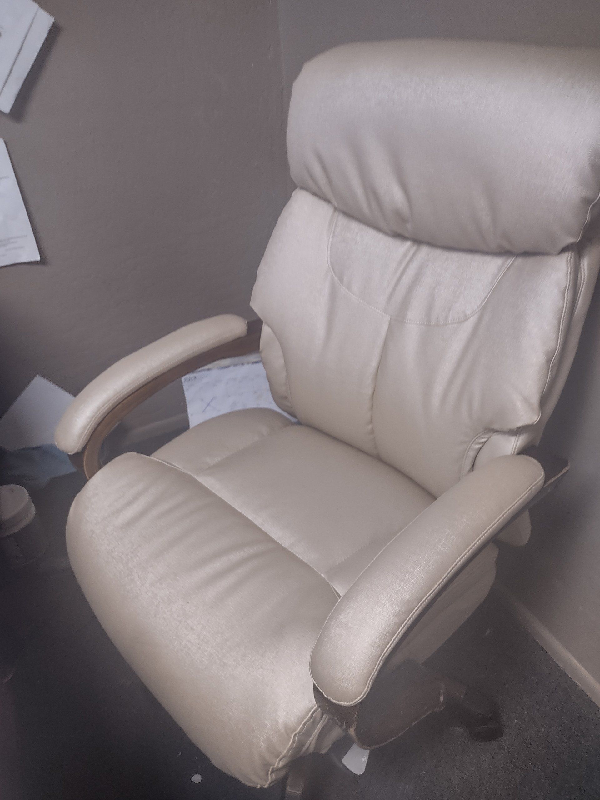White leather office chair