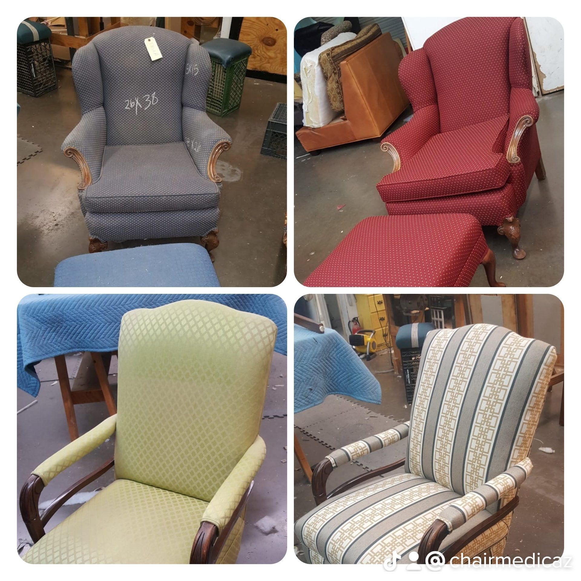 Before and after armchairs