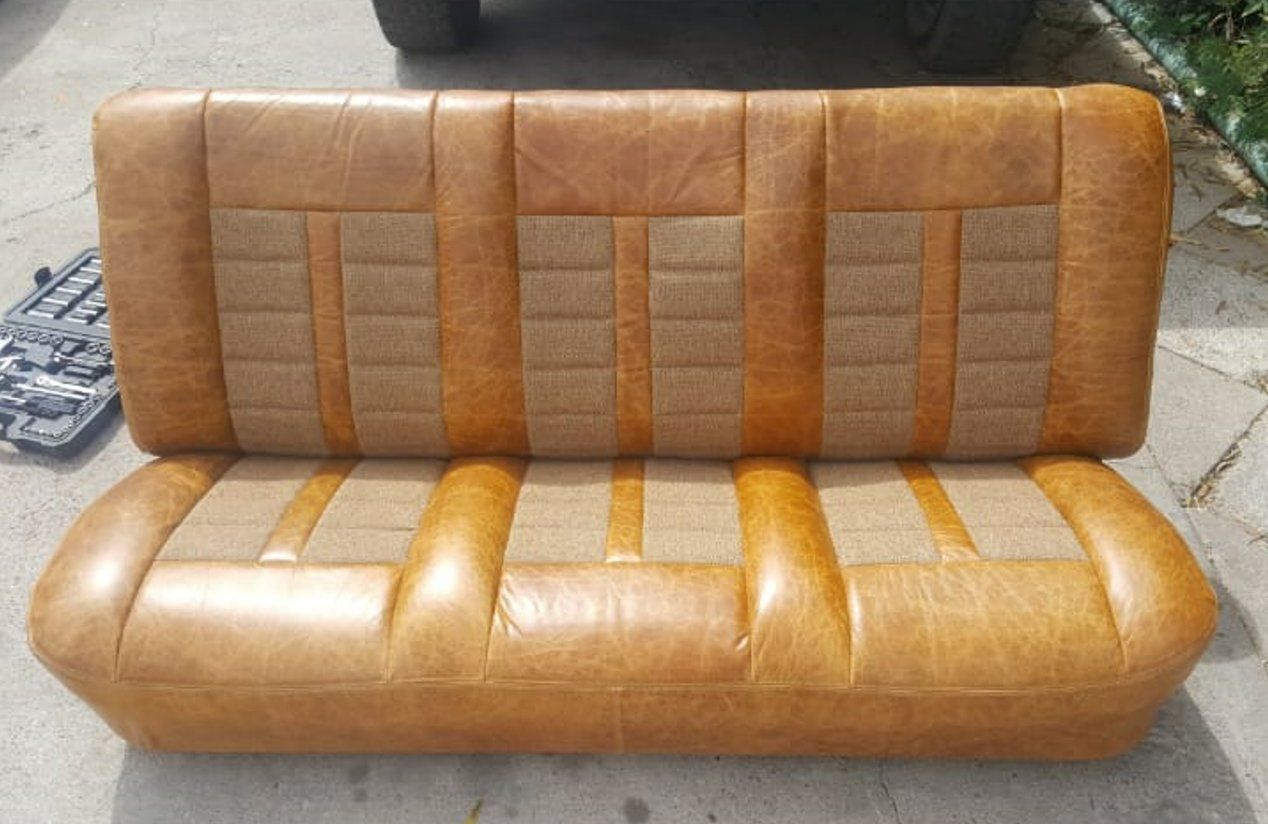Yellow car leather seats