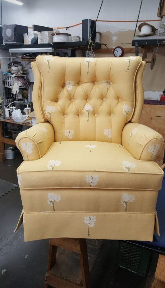 Armchair with floral upholstery