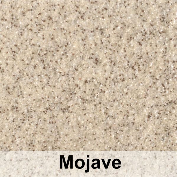 Mojave countertop surface with beige and dark speckled pattern.