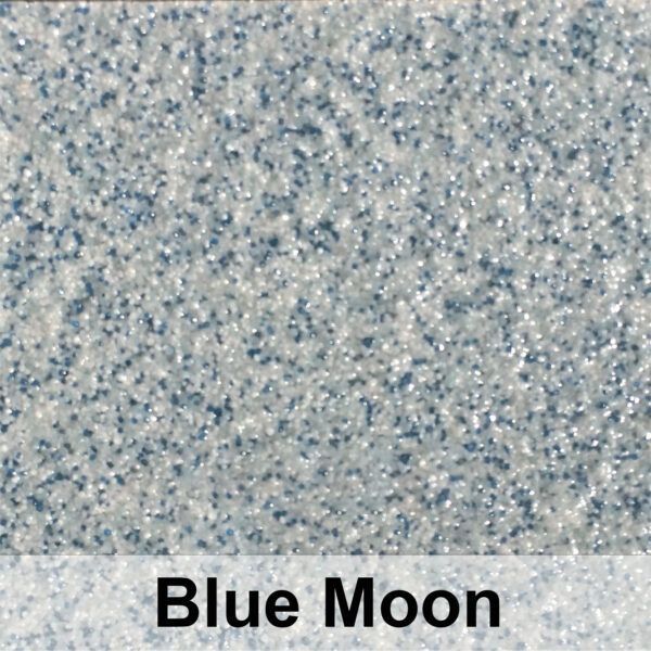 Close-up of Blue Moon granite, with small flecks of blue, white, and gray.