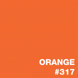 Solid orange color block with the word 