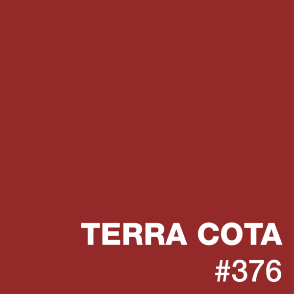 Solid square of Terra Cota color, a reddish-brown with the name and color number #376 in white text.