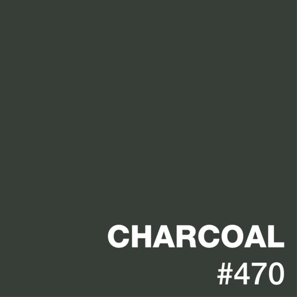 Solid charcoal gray square with the word “CHARCOAL” and color code “#470” in white.