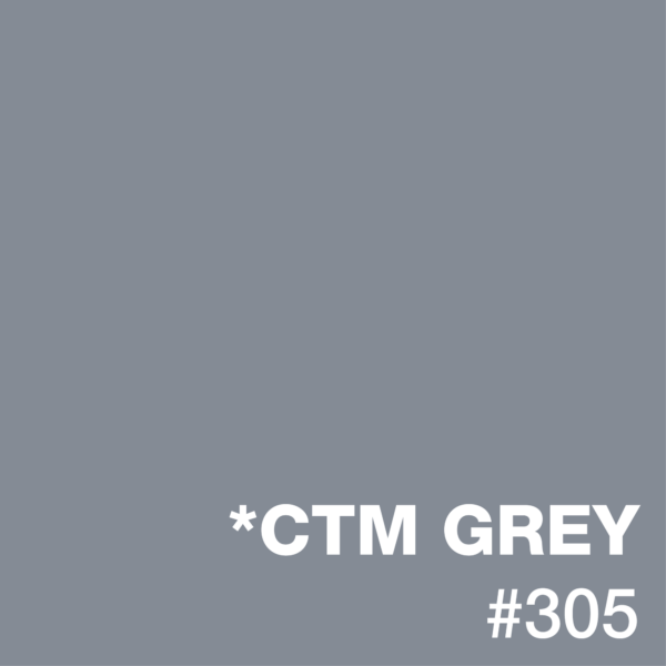Solid square, CTM Grey color swatch, color code #305, a medium, cool grey.