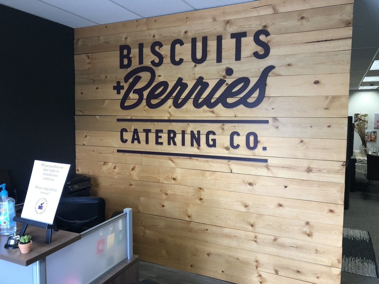 Biscuits Berries Catering Co. Custom Acrylic Brand Decor Sign Biscuits Berries Catering Co. Custom Acrylic Brand Decor Sign