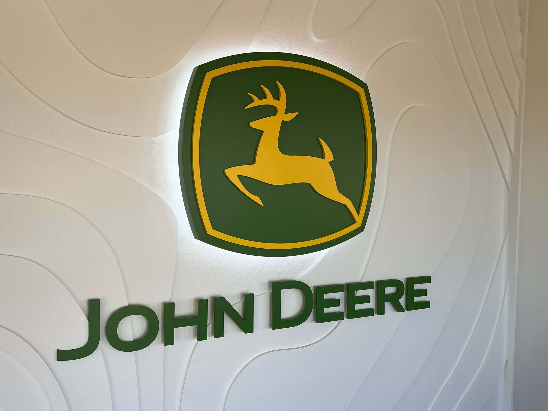 Backlit Interior Sign Brand Decor John Deere Logo Greeley Colorado