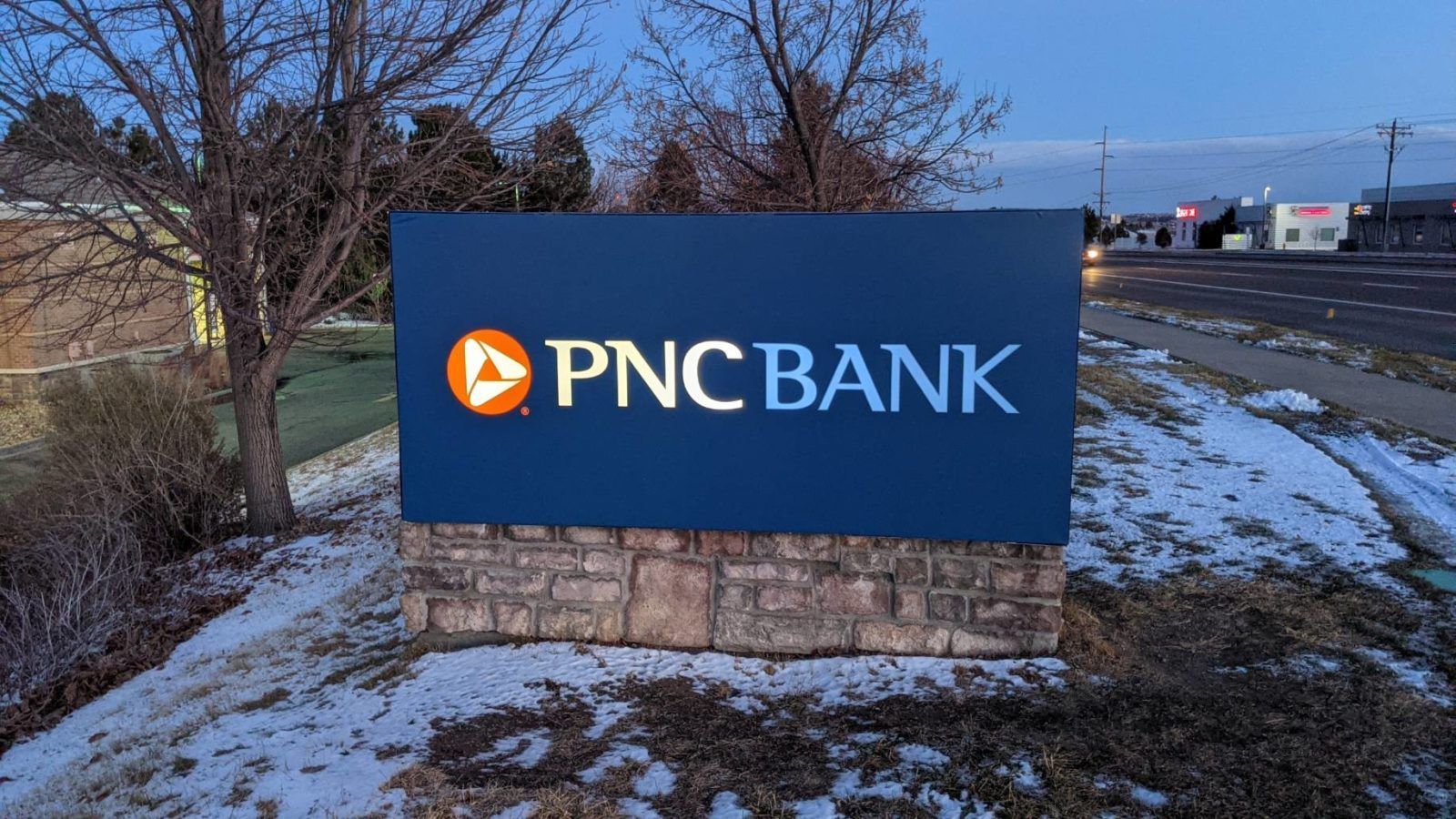 Illuminated Monument Sign Flex Tension Graphic Face PNC Bank Centennial Colorado Illuminated Monument Sign Flex Tension Graphic Face PNC Bank Centennial Colorado