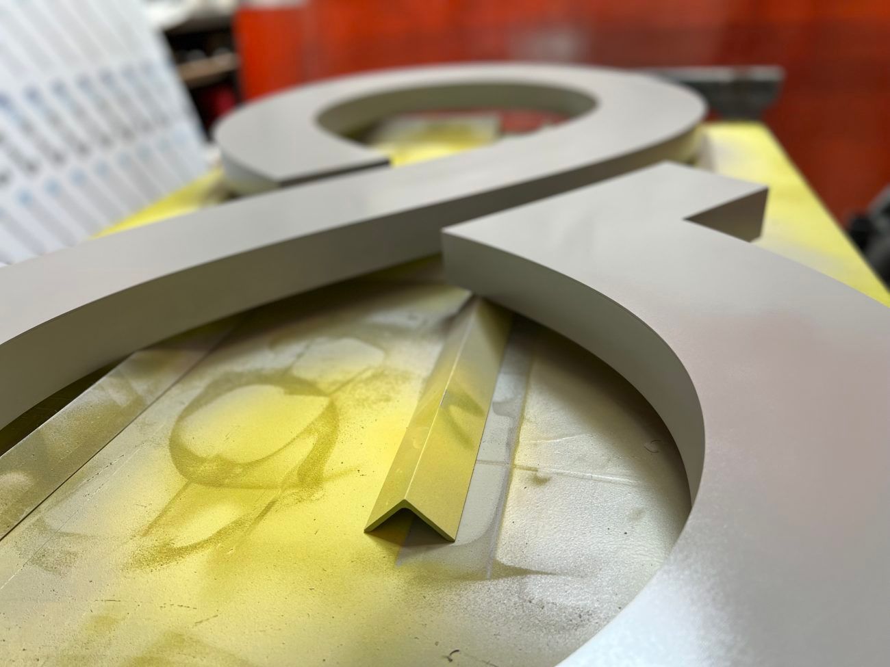Sculpted branded signage Aluminum Pan Formed Letter and Logo Custom Paint Finish Denver Colorado Sculpted branded signage Aluminum Pan Formed Letter and Logo Custom Paint Finish Denver Colorado
