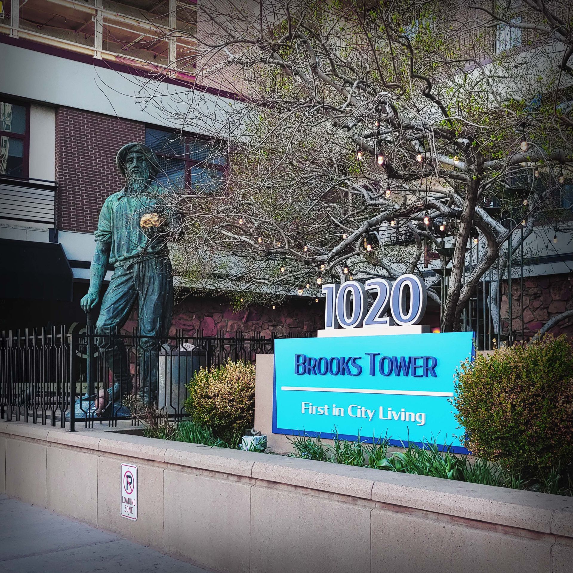 Custom Monument Sign Dimensional Letters Pan Formed Address Brooks Towers Condos Denver Colorado Custom Monument Sign Dimensional Letters Pan Formed Address Brooks Towers Condos Denver Colorado