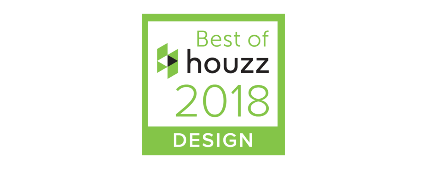 Houzz Best of 2018 Design award badge with green border and logo