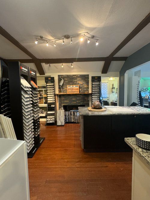 Showroom with tile samples