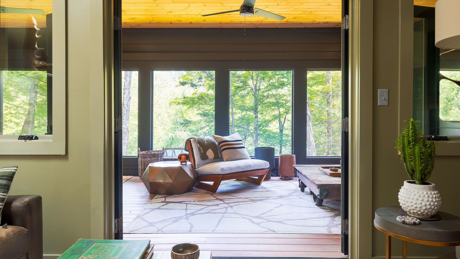 A living area viewed from an interior doorway