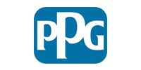 PPG logo in white on a blue rounded square background