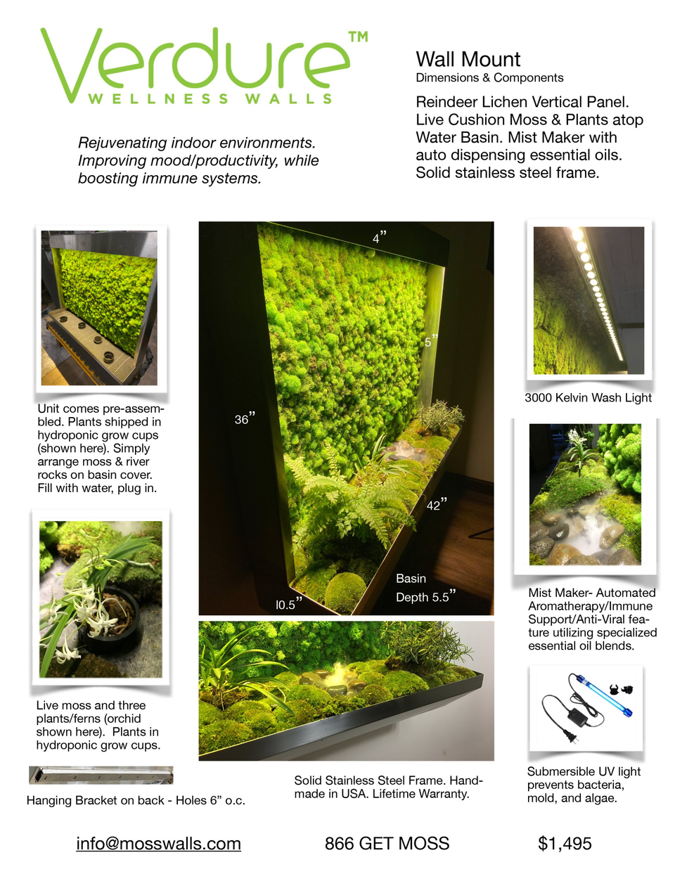 moss on wall on Live Indoor Moss Wellness Wall Living Plant Wall System