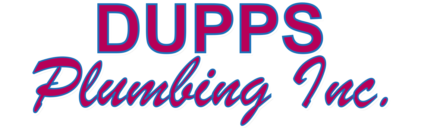 A logo for dupps plumbing inc. is shown on a white background.