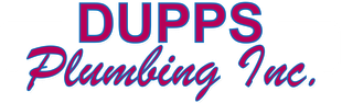 A logo for dupps plumbing inc. is shown on a white background.