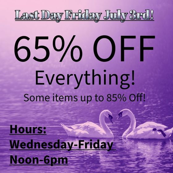 Satiny purple ad for Satin & Spice lingerie boutique with hours and swan lake graphic, “New Adventure Awaits!”