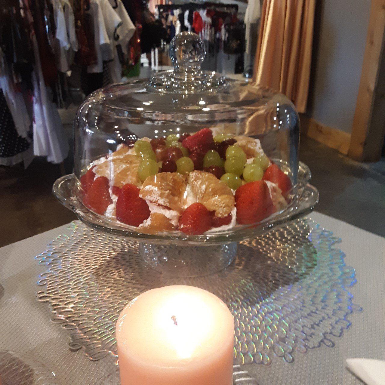 fruits and candles for date night