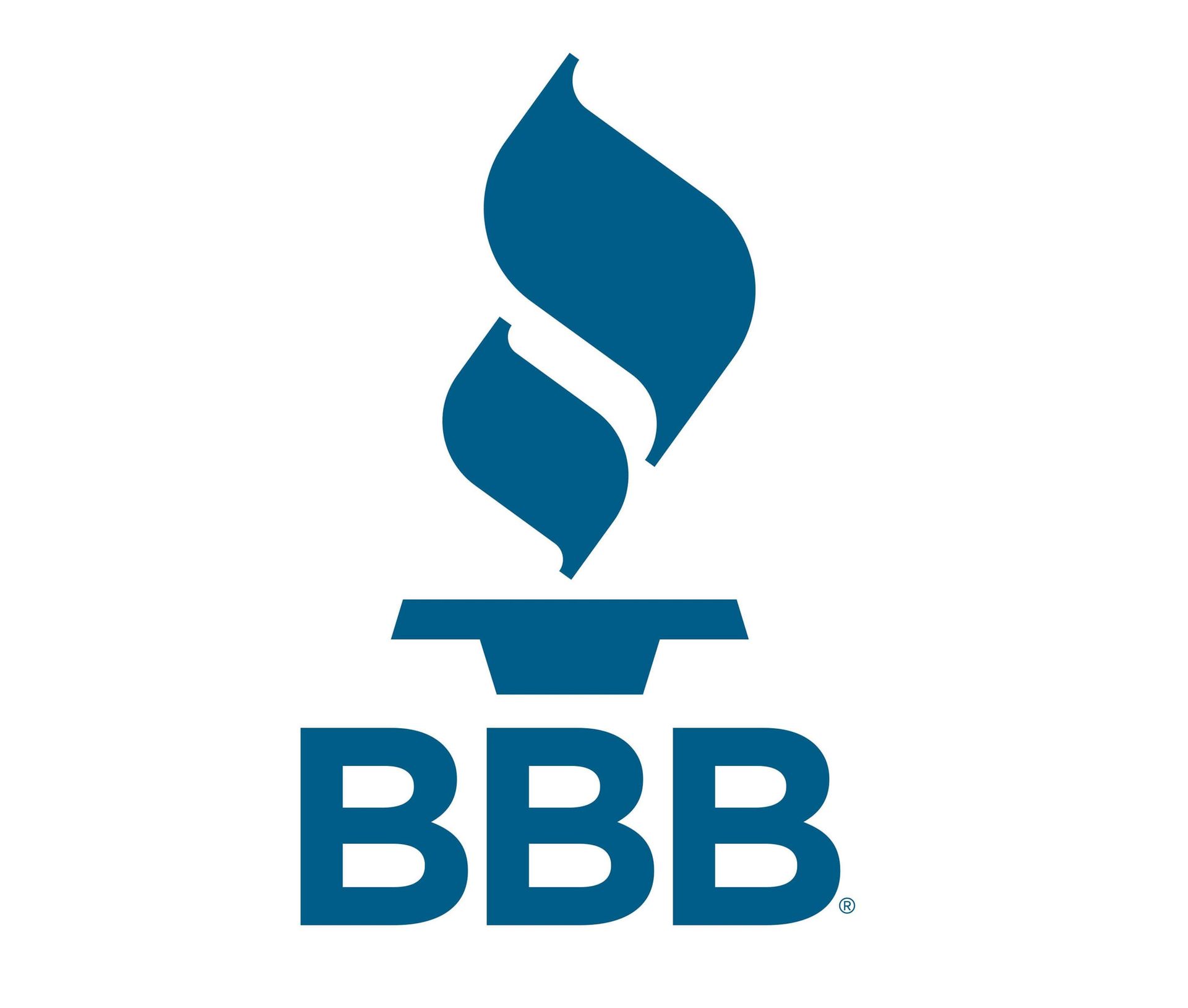 BBB logo with blue torch icon above bold blue letters