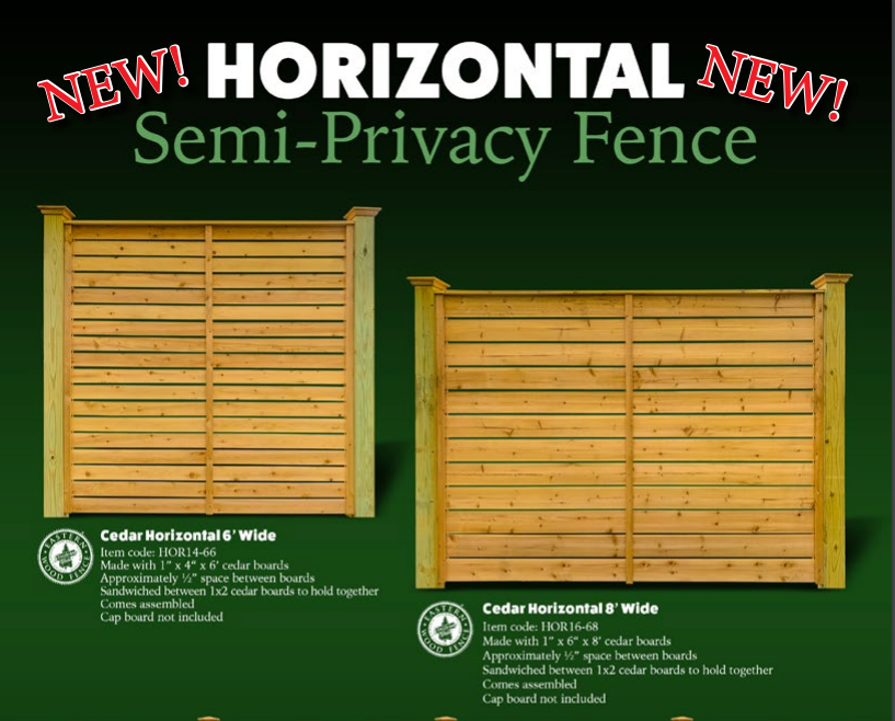 A poster for a new horizontal semi privacy fence