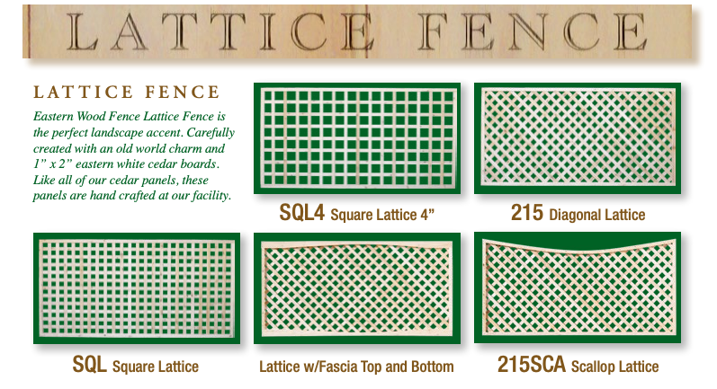 A sign that says lattice fence on it