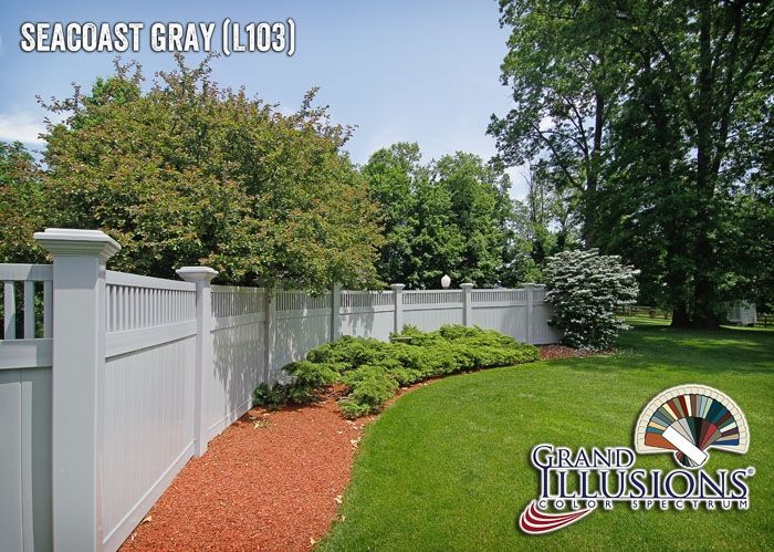 A white fence with seacoast gray painted on it