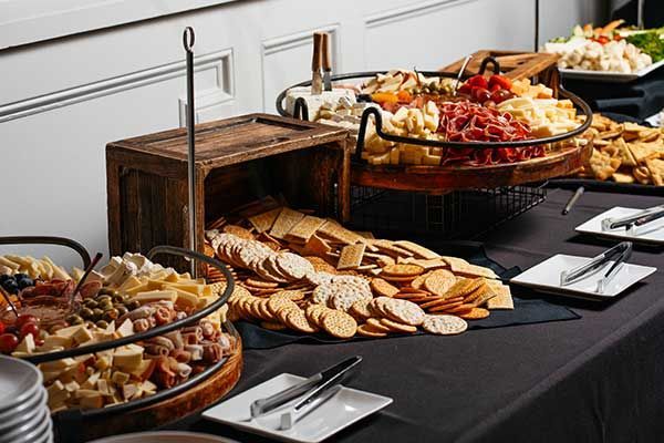 There are many different types of food on the table.