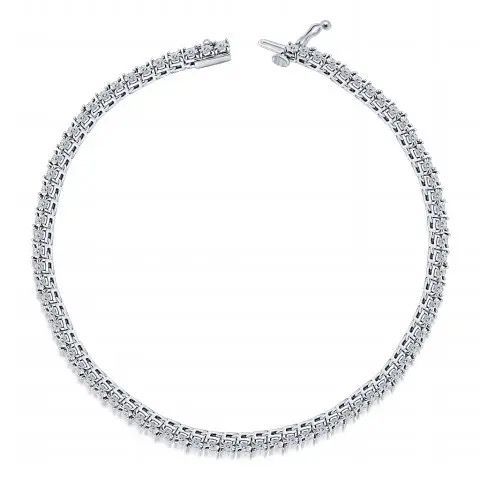 Silver glittery choker necklace with a clasp, arranged in a circle on a white background