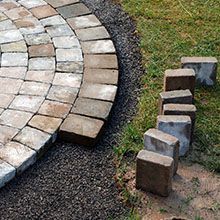 bricks laid out on the ground