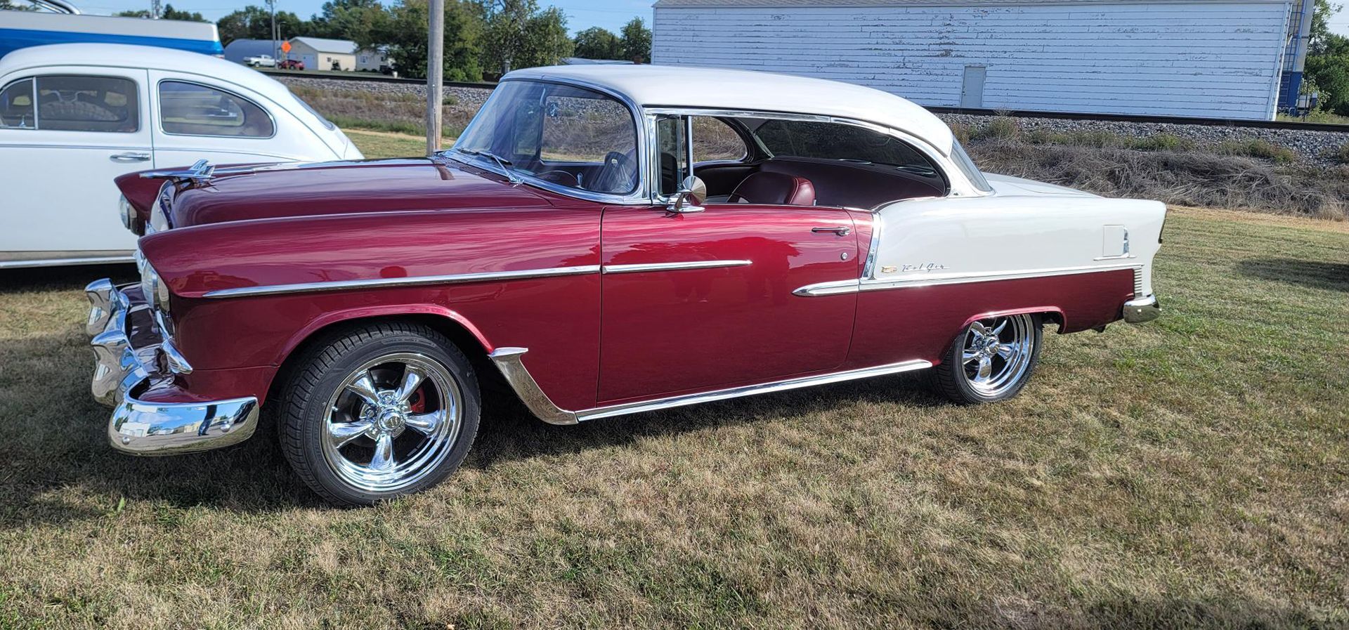 Red and white Chevrolet Bel Air