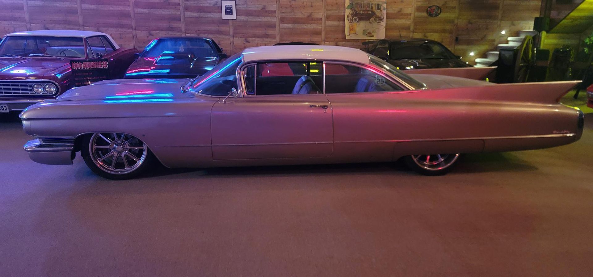 Left side view of a brown vintage car