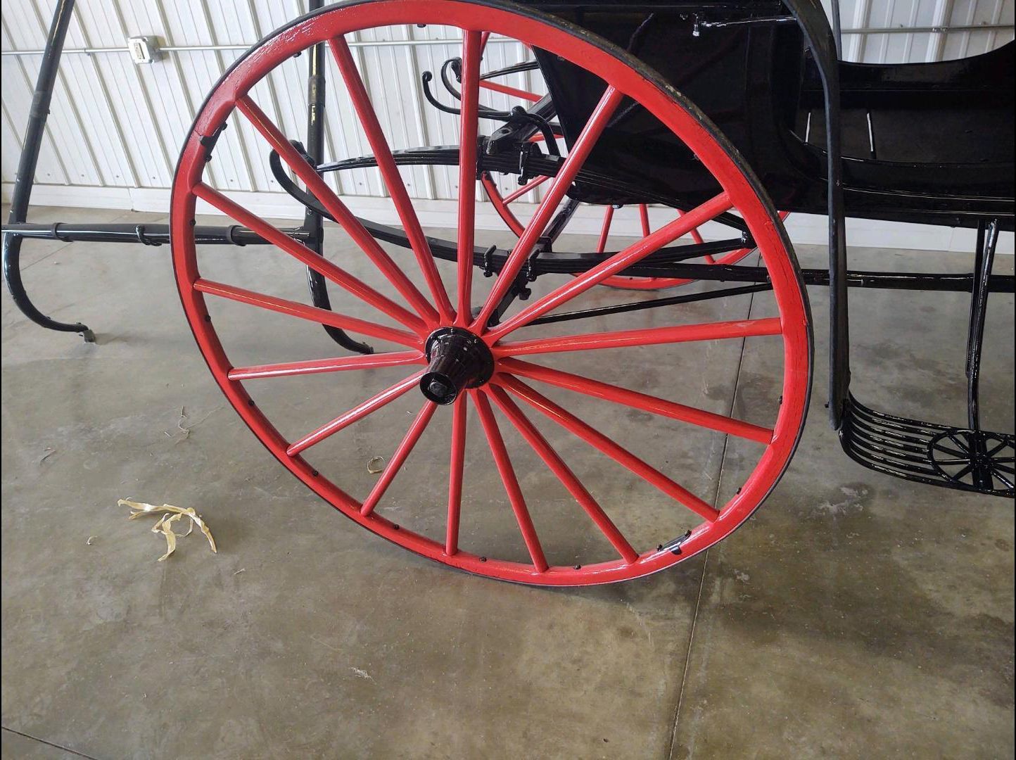 Red carriage wheel