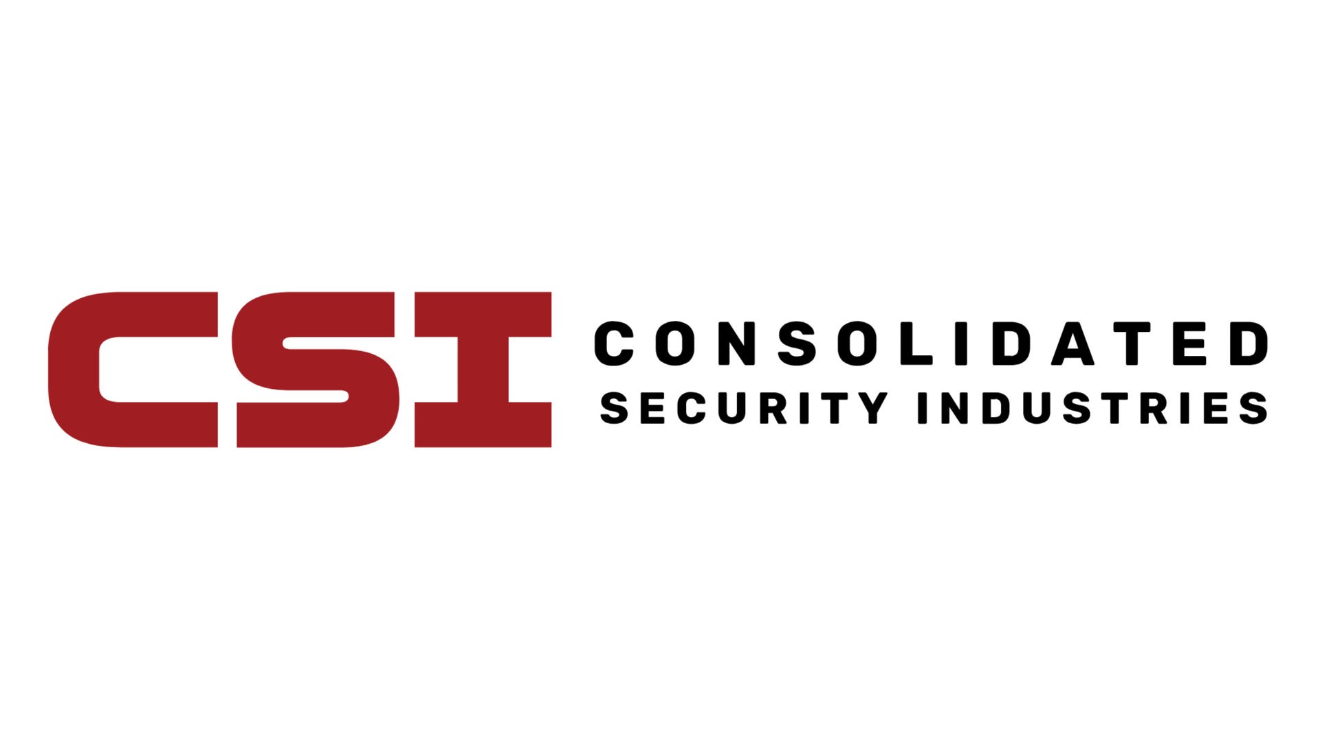 CSI Consolidated Security Industries logo in red and black on white background