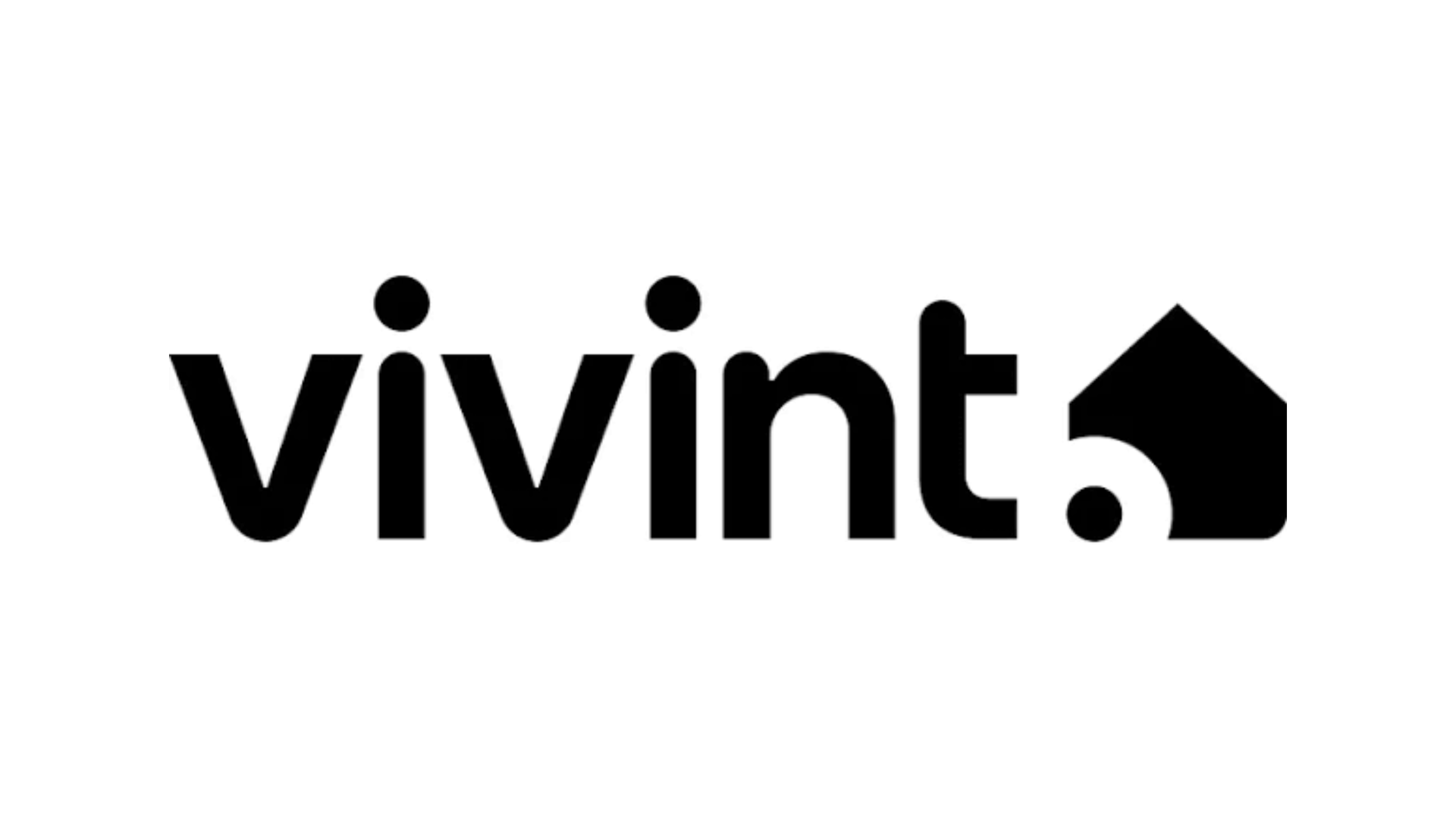 Vivint logo in black lowercase letters with a house-shaped icon