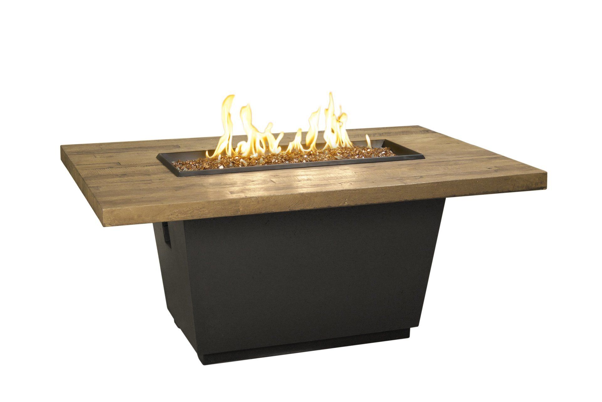 Oak fire table
