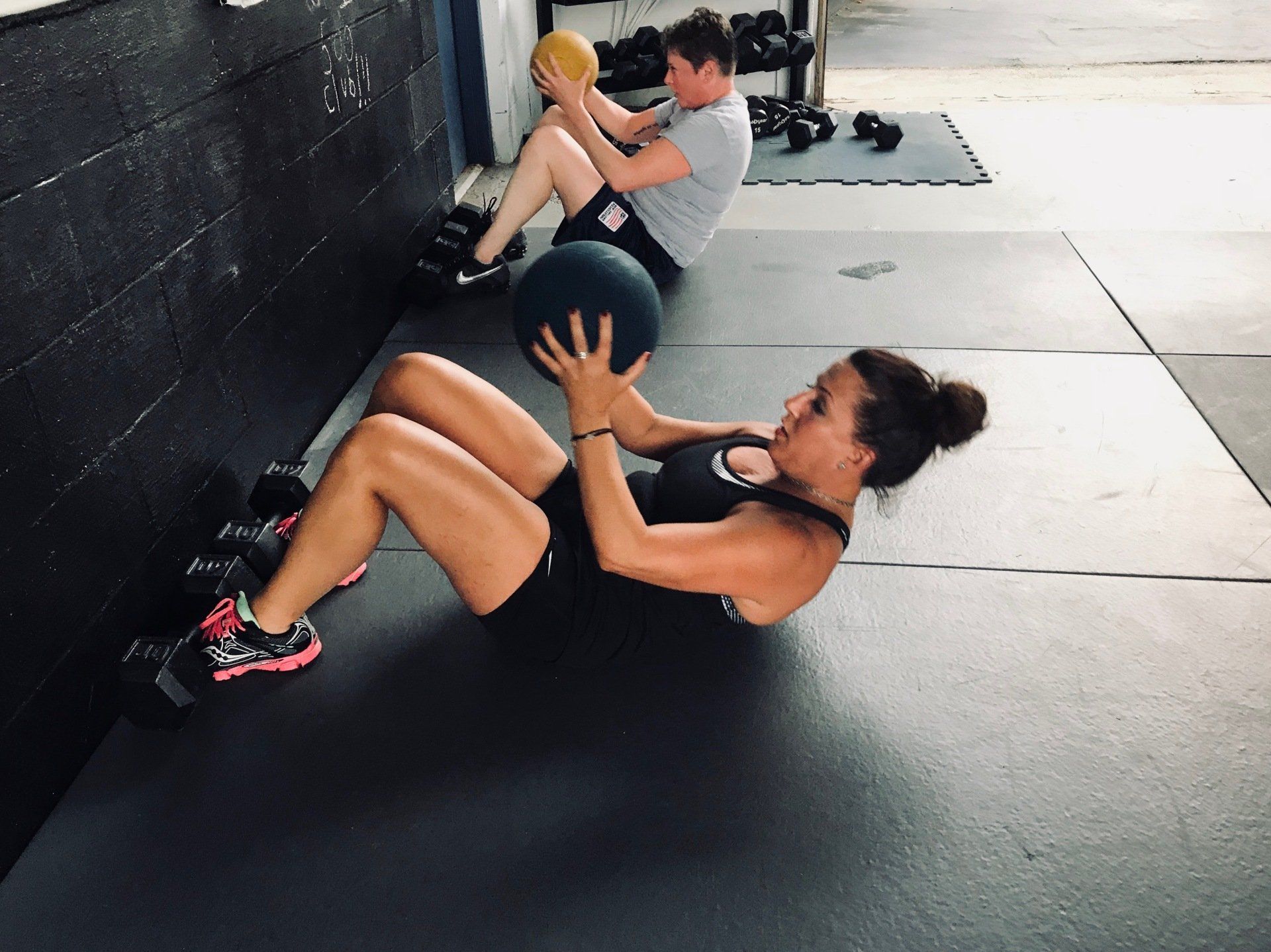 Woman doing crunches