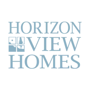 Horizon View Homes logo with light blue text and a square graphic containing outdoor scenes.