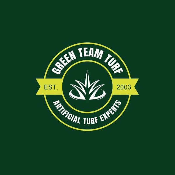 Logo for Green Team Turf featuring a green circle and a plant graphic.