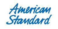 The blue American Standard logo featuring the brand name in a stylized, cursive script.