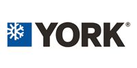 The York logo featuring a white snowflake icon on a blue square next to the black text 