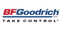 BFGoodrich Tires logo with red and blue text,