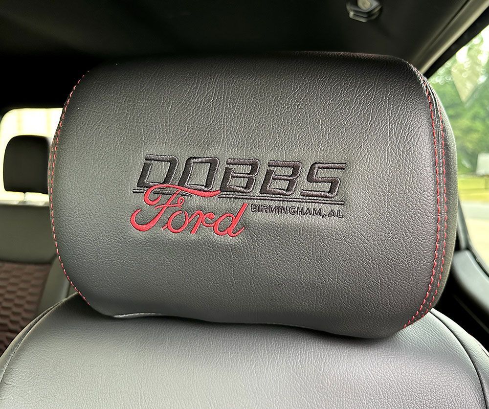 Black car headrest with 